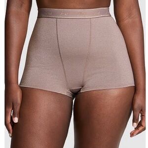 2 x PINK Logo Cotton Shimmer High-Waist Boyshort Panty Size Medium NWT